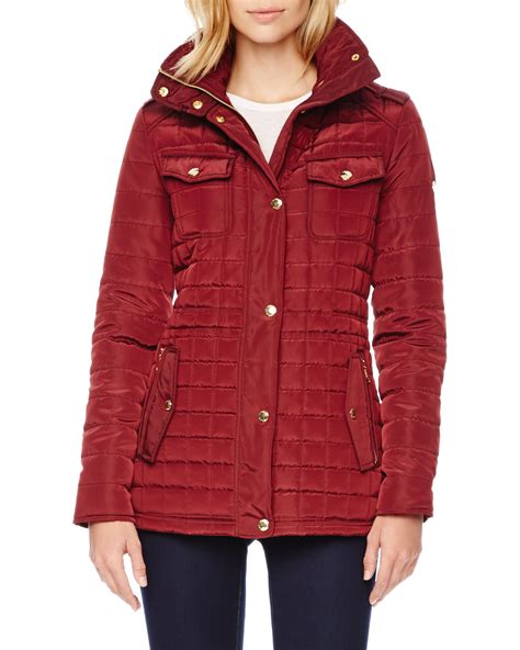 michael kors puffer jacket women's red|Michael Kors padded jackets women.